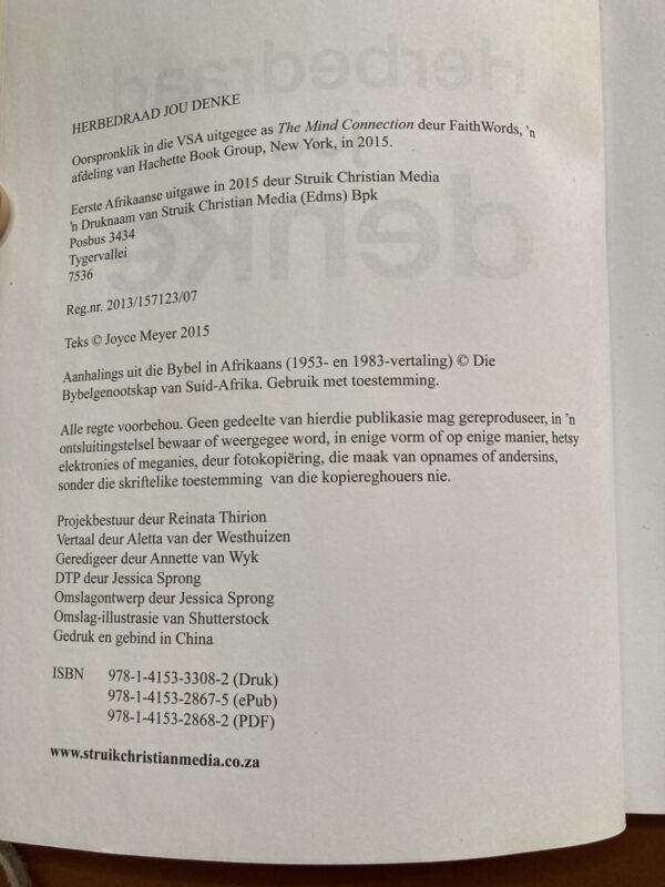 Herbedraad Jou Denke – Joyce Meyer secondhand book