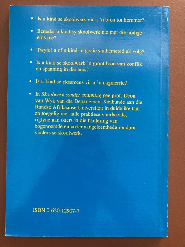 Skoolwerk Sonder Spanning – Deon Van Wyk secondhand book