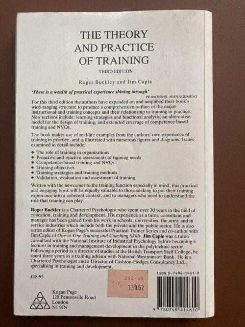 The Theory And Practice Of Training – Roger Buckley, Jim Caple secondhand book