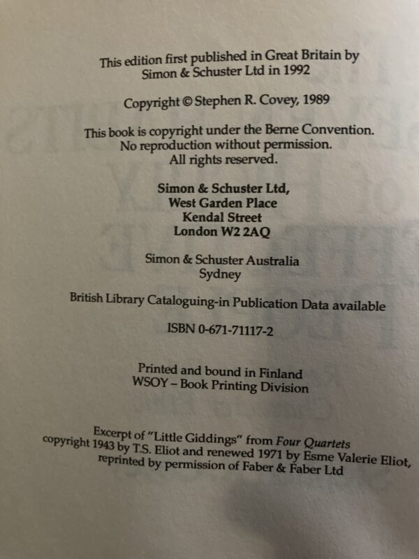 The Seven Habits Of Highly Effective People – Stephen Covey secondhand book