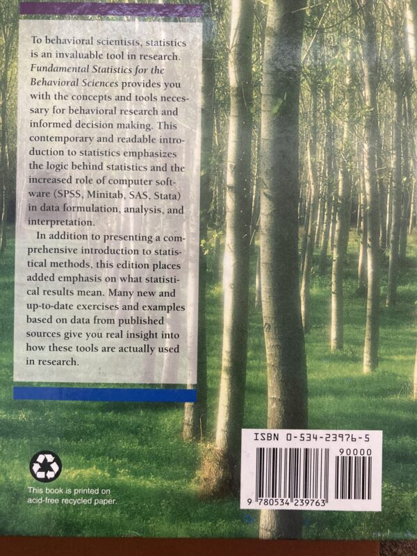 Fundamental Statistics For The Behavioral Sciences – David C Howell secondhand book