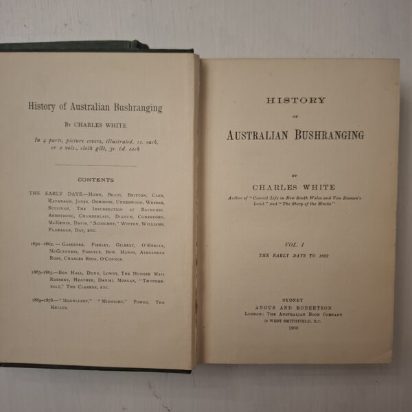 History Of Australian Bushranging (Volume 1 & 2) – Charles White secondhand book