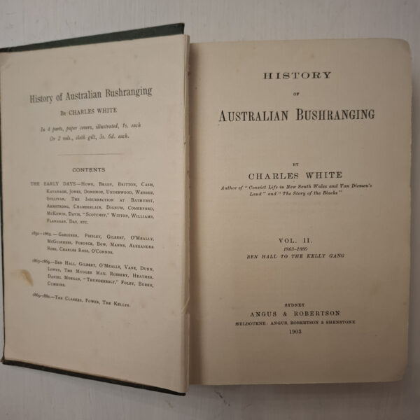 History Of Australian Bushranging (Volume 1 & 2) – Charles White secondhand book