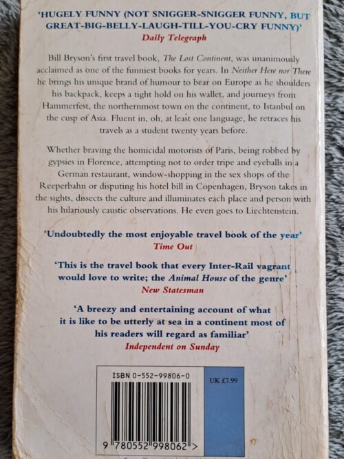 Neither Here Nor There: Travels In Europe – Bill Bryson secondhand book