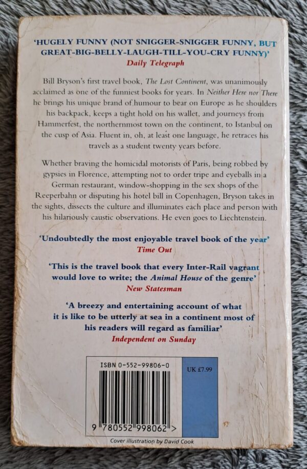 Neither Here Nor There: Travels In Europe – Bill Bryson secondhand book