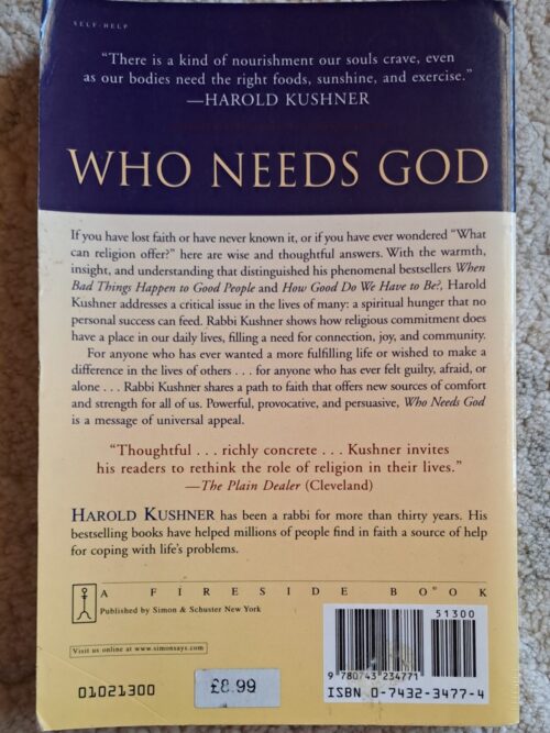 Who Needs God – Harold Kushner secondhand book