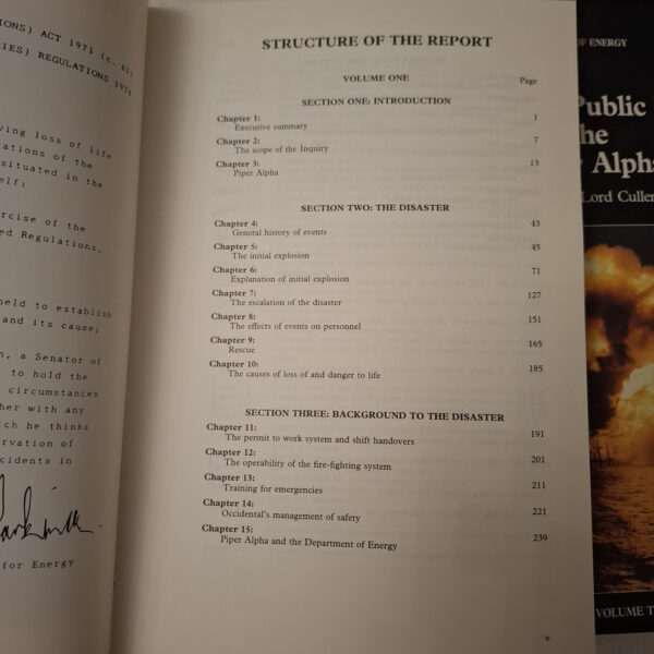 The Public Inquiry Into The Piper Alpha Disaster, Volume 1 & 2 – Lord W. Douglas Cullen secondhand book