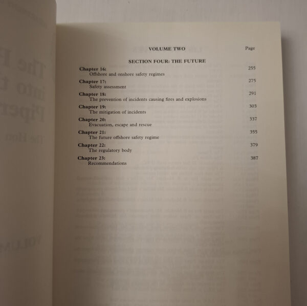 The Public Inquiry Into The Piper Alpha Disaster, Volume 1 & 2 – Lord W. Douglas Cullen secondhand book