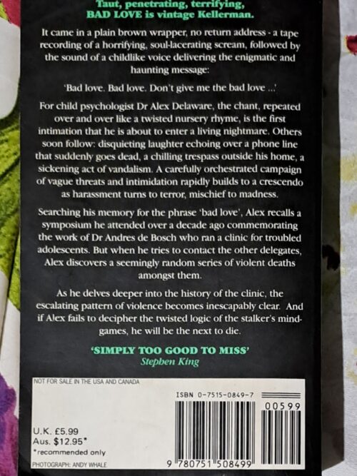 Bad Love – Jonathan Kellerman secondhand book