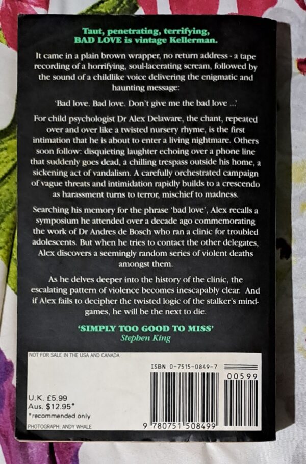 Bad Love – Jonathan Kellerman secondhand book