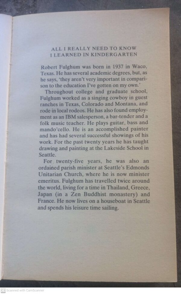 All I Really Need To Know I Learned In Kindergarten – Robert Fulghum secondhand book
