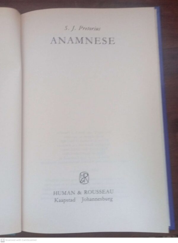 Anamnese — S.J. Pretorius secondhand book