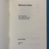 Balcony Haiku – Brian Walter secondhand book