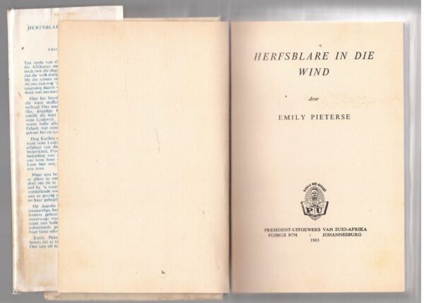 Herfsblare In Die Wind — Emily Pieterse secondhand book