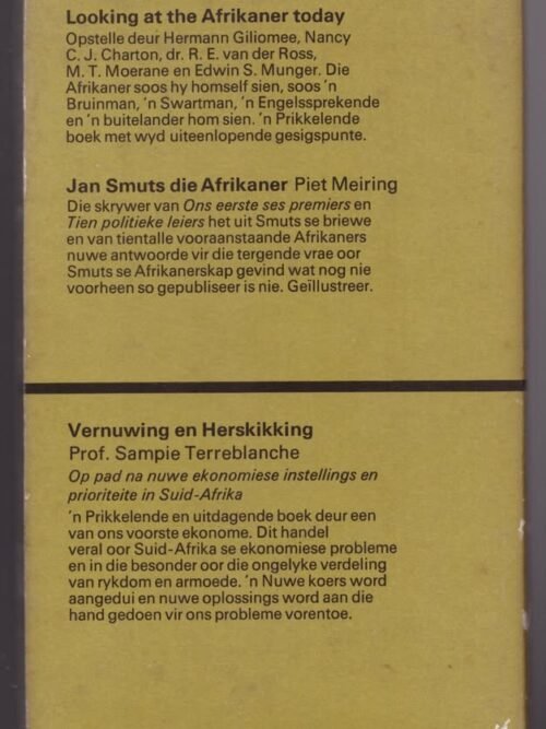 Identiteit En Verandering: Sewe Opstelle Oor Die Afrikaner Vandag — Hendrik W. Van der Merwe secondhand book