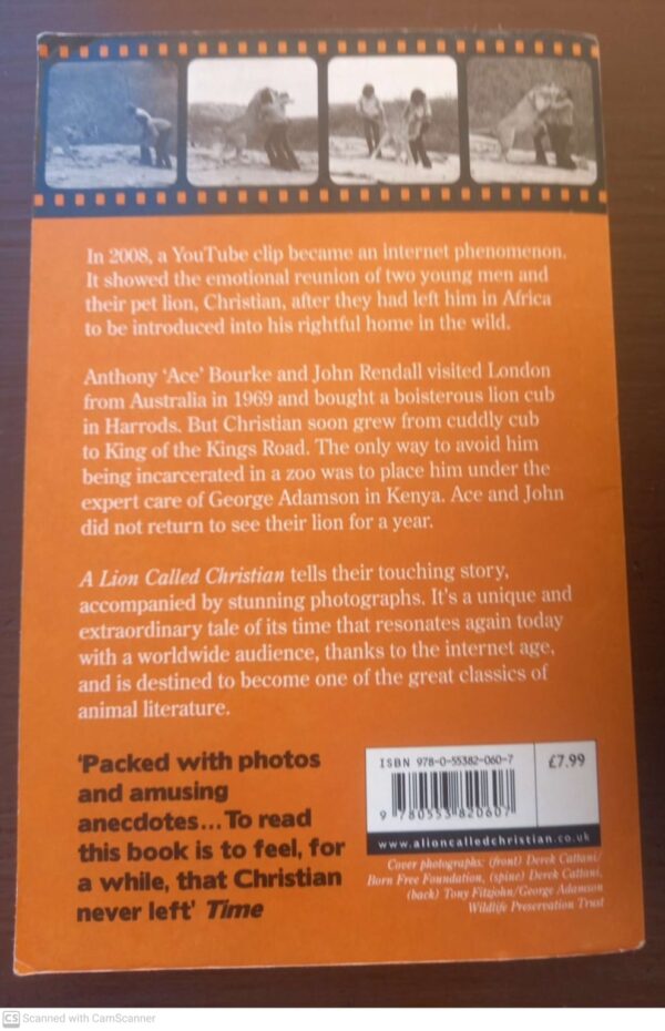 A Lion Called Christian – Anthony Bourke, John Rendall secondhand book