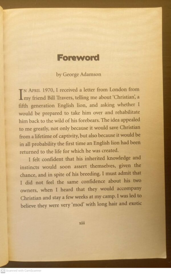 A Lion Called Christian – Anthony Bourke, John Rendall secondhand book