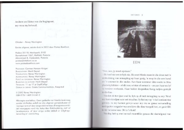 Oktober 4 Oktober — Réney Warrington **Geteken** secondhand book