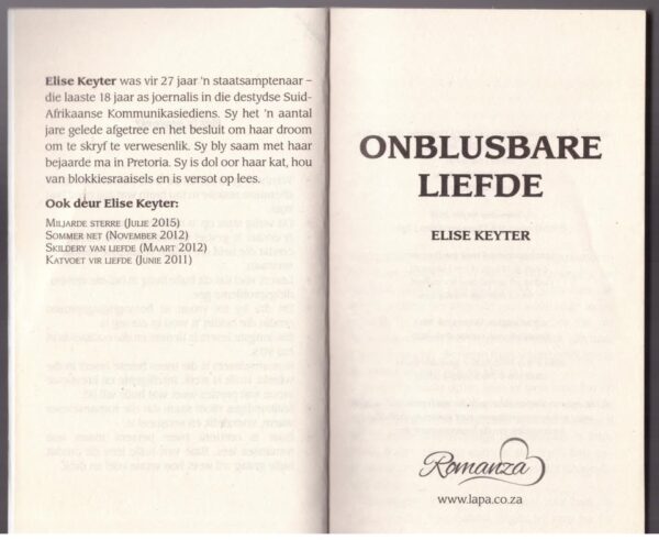 Onblusbare Liefde – Elise Keyter secondhand book