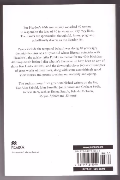 The Picador Book Of 40 — Charlotte Greig secondhand book