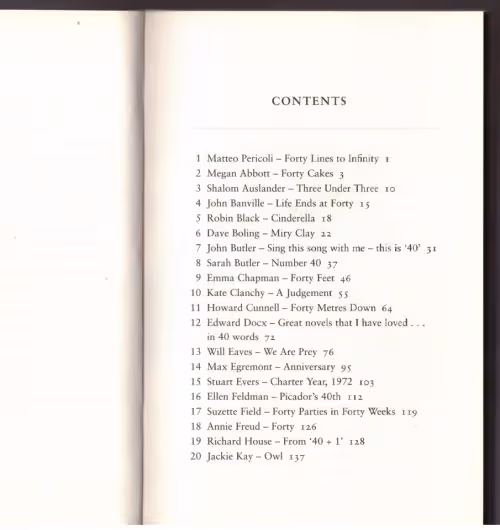 The Picador Book Of 40 — Charlotte Greig secondhand book