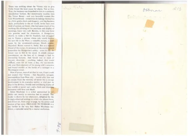 Prelude To Terror – Helen MacInnes secondhand book