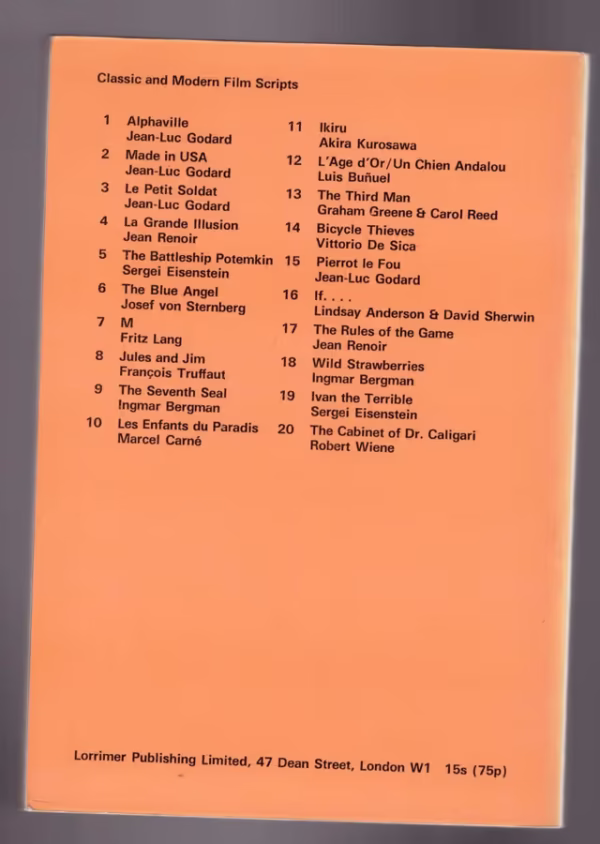 The Rules Of The Game – Jean Renoir secondhand book
