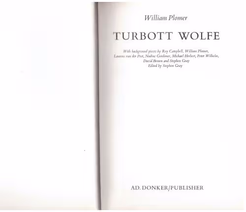 Turbott Wolfe — William Plomer secondhand book