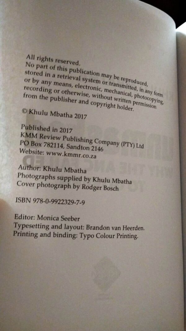 Unmasked: Why the ANC Failed to Govern – Khulu Mbatha (Signed 1st Edition) secondhand book