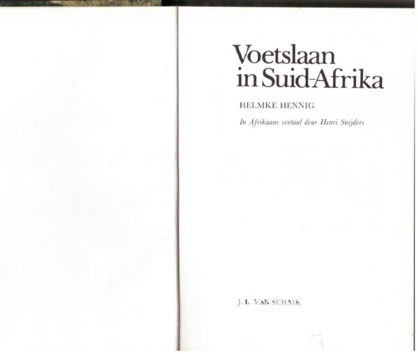 Voetslaan In Suid-Afrika — Helmke Hennig secondhand book