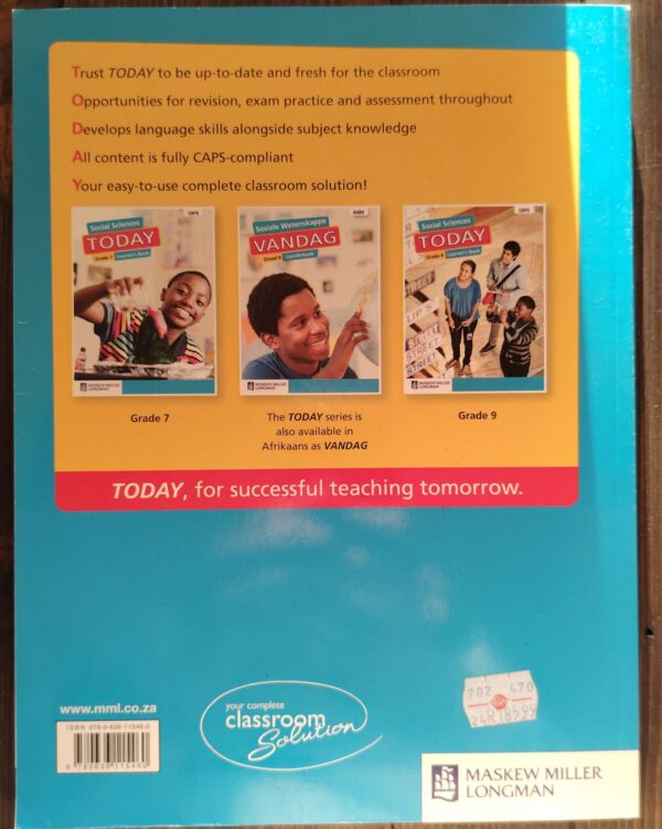 Social Sciences Today Grade 8 Learner’s Book secondhand book