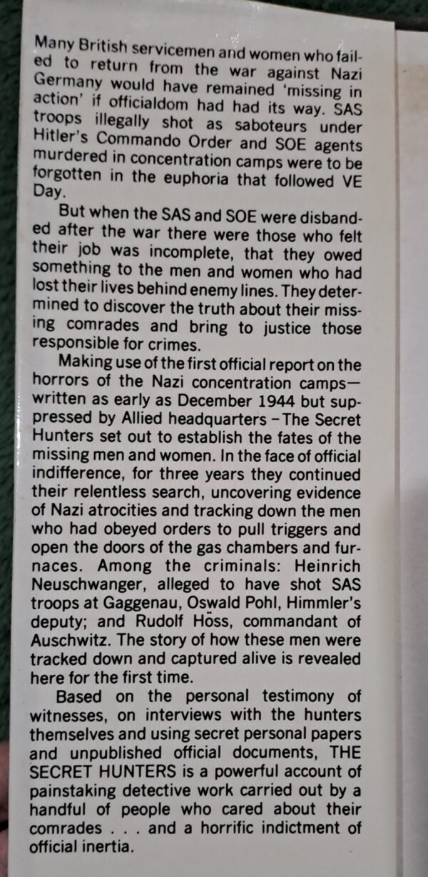 The Secret Hunters – Anthony Kemp secondhand book