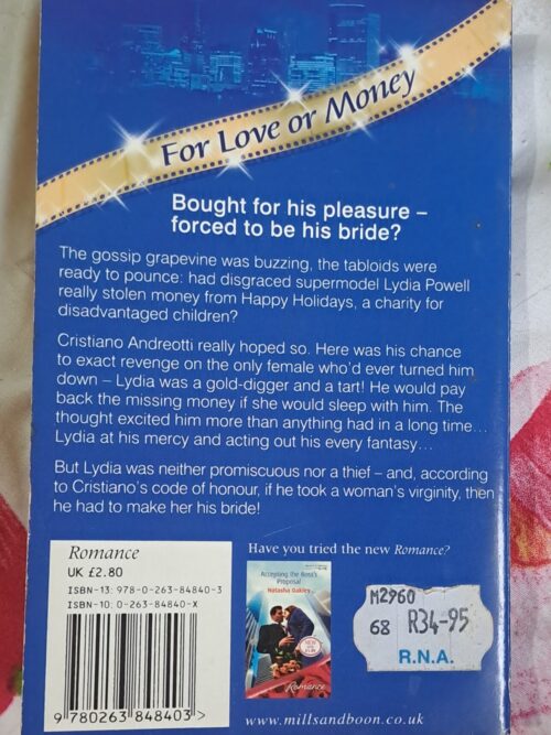 Mistress Bought And Paid For – Lynne Graham secondhand book