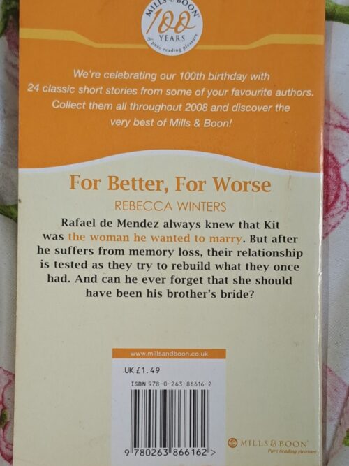 For Better, For Worse – Rebecca Winters secondhand book