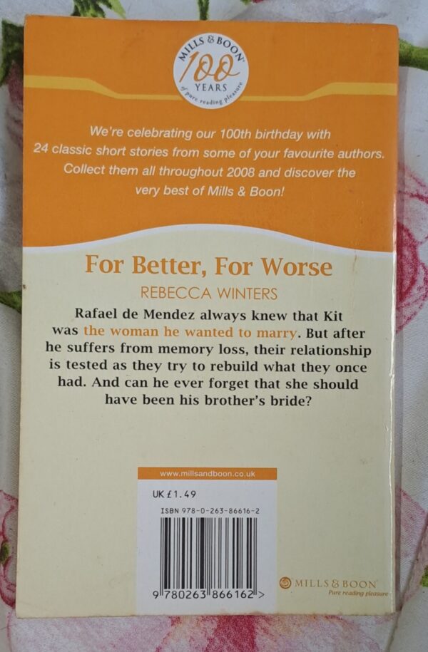 For Better, For Worse – Rebecca Winters secondhand book