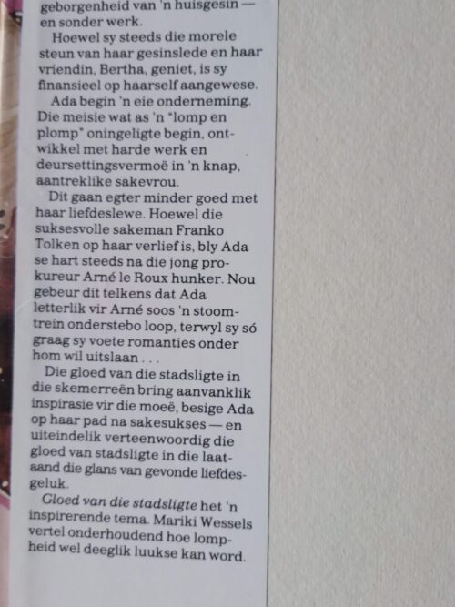 Gloed van die stadsligte – Mariki Wessels secondhand book