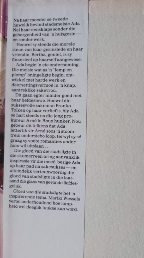 Gloed van die stadsligte – Mariki Wessels secondhand book