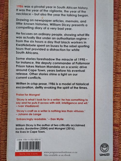 1986 – William Dicey secondhand book