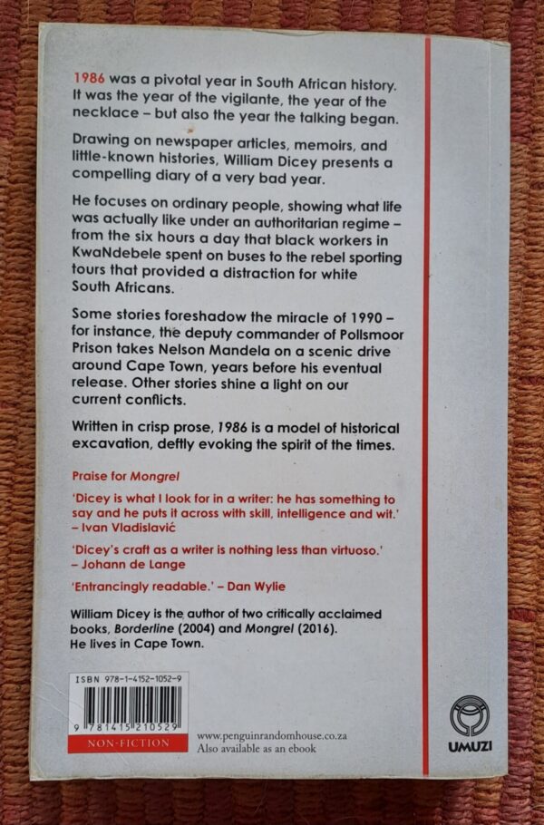1986 – William Dicey secondhand book