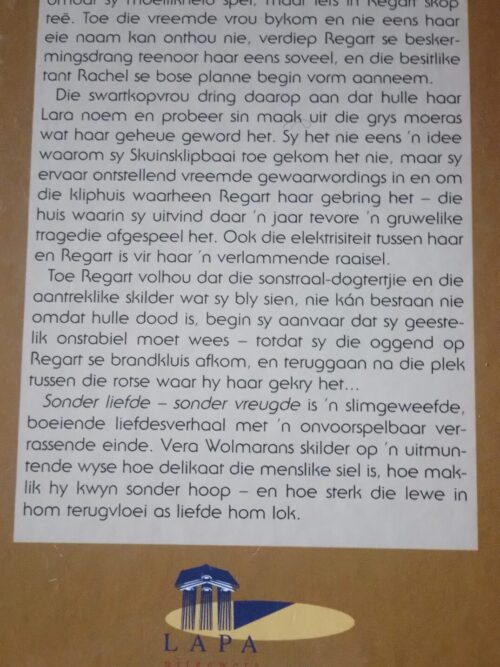 Sonder liefde sonder vreugde – Vera Wolmarans secondhand book