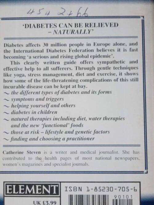 The Natural Way Diabetes – Catherine Steven secondhand book