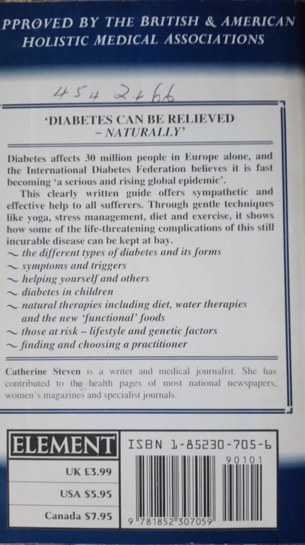 The Natural Way Diabetes – Catherine Steven secondhand book