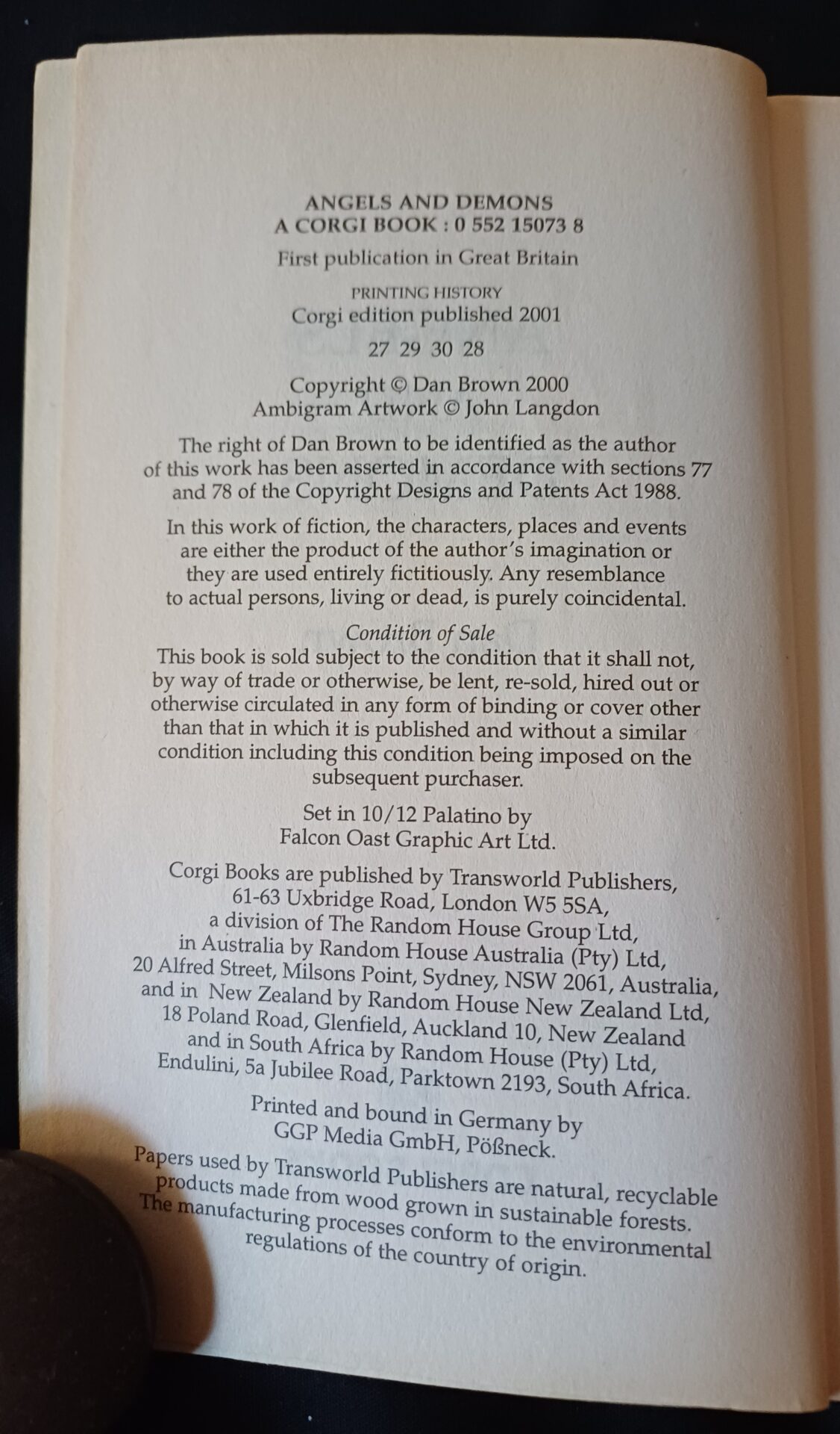 Angels And Demons – Dan Brown secondhand book