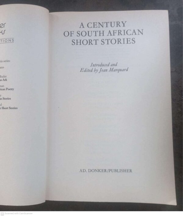 Century of South African Short Stories4 A Century Of South African Short Stories — Jean Marquard secondhand book