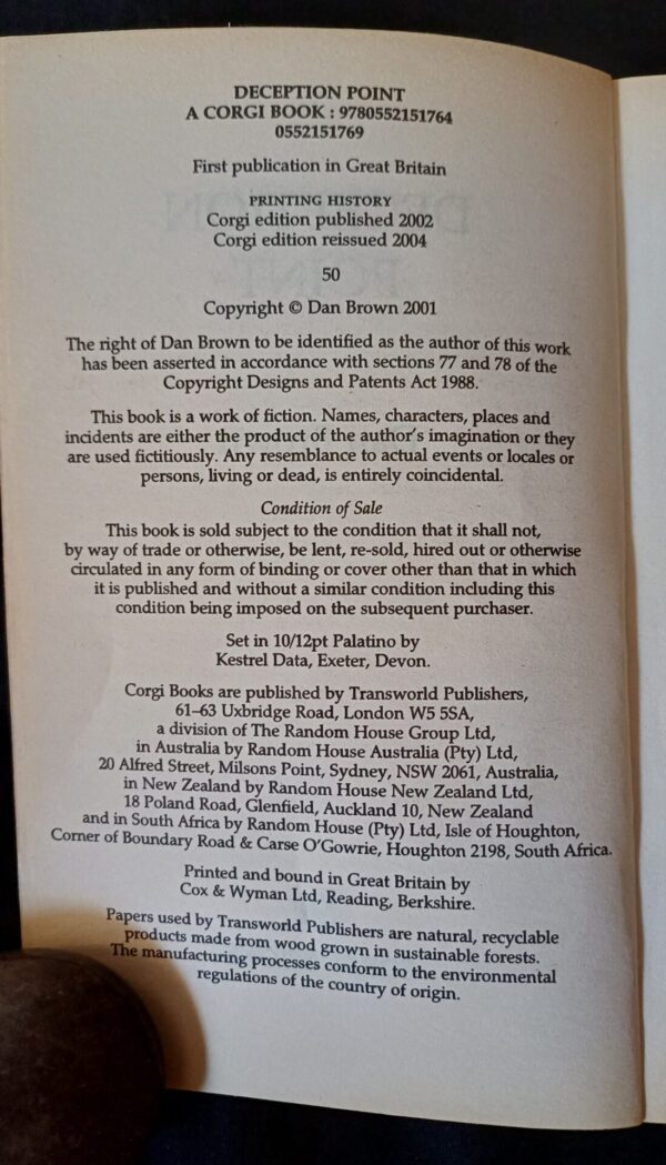 Deception Point – Dan Brown secondhand book