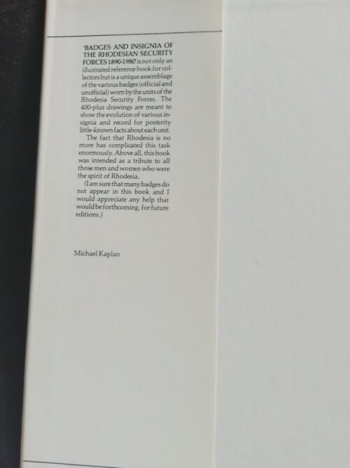 Badges And Insignia Of The Rhodesian Security Forces 1890-1980 – AJ Arniel secondhand book