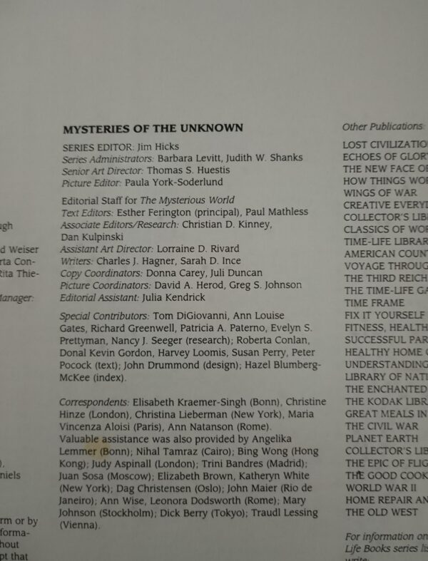 Time-Life Series: Mysteries Of The Unknown (31 Volumes) secondhand book