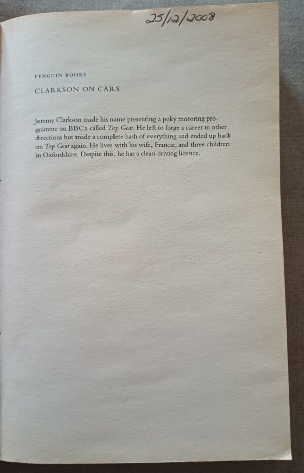 Clarkson On Cars – Jeremy Clarkson secondhand book