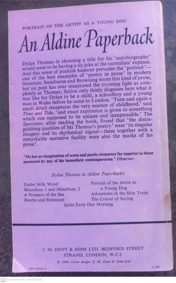 Portrait Of The Artist As A Young Dog — Dylan Thomas secondhand book