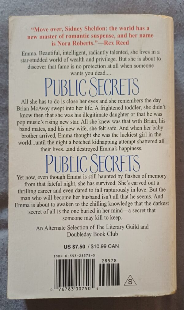Public Secrets_back Public Secrets – Nora Roberts secondhand book